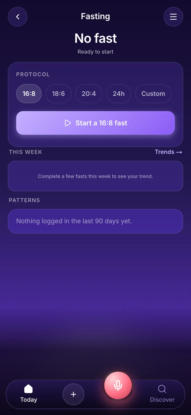 tr8ck fasting screen